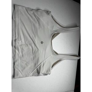 Lululemon Align Tank Top Light Grey Nulu Yoga Crop Built-in Bra Size 8